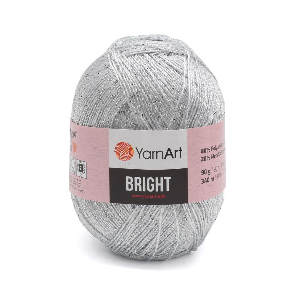 Пряжа YarnArt (ЯрнАрт) Bright / уп.6 мот. по 90 г, 340м, 128 серебро