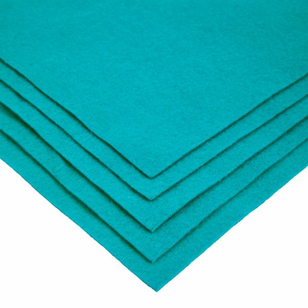Фетр листовой 1 мм, 20х30 см, 5 шт, 031 бирюзовый, Blitz FKC10-20/30