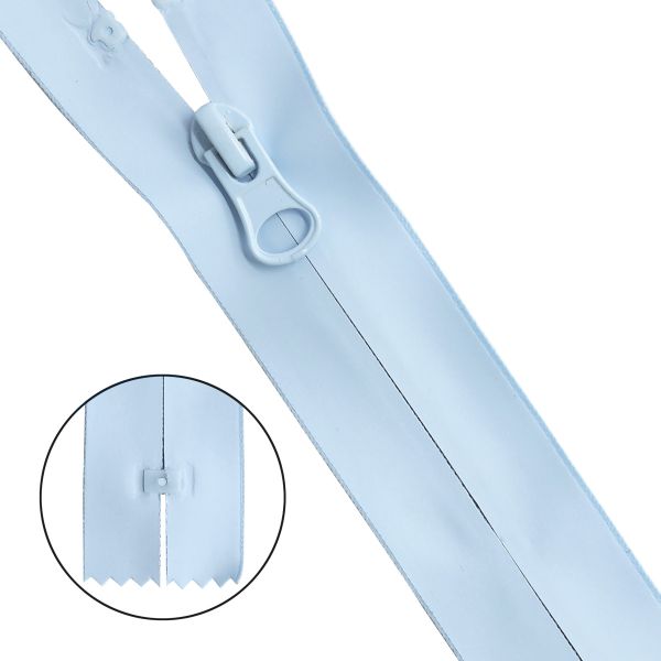 Молния спираль (витая) Т7 (7 мм) 1 зам., н/раз., 18 см, скрытое звено, водонепрониц., 183 голубой, 10 шт