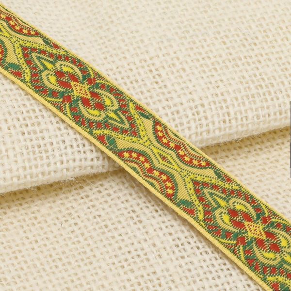 Лента (тесьма) жаккардовая 24.0 мм / 25±1 метров, рис. 9192, желтый, С1852Г17