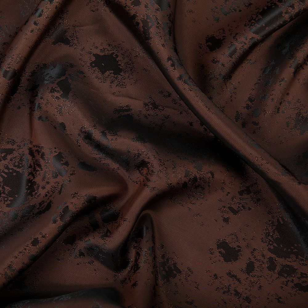 Ткань подкладочная (таффета) с рисунком 96 г/м², 100х145 см, 064 т.коричнево-коричневый, Gamma JTR