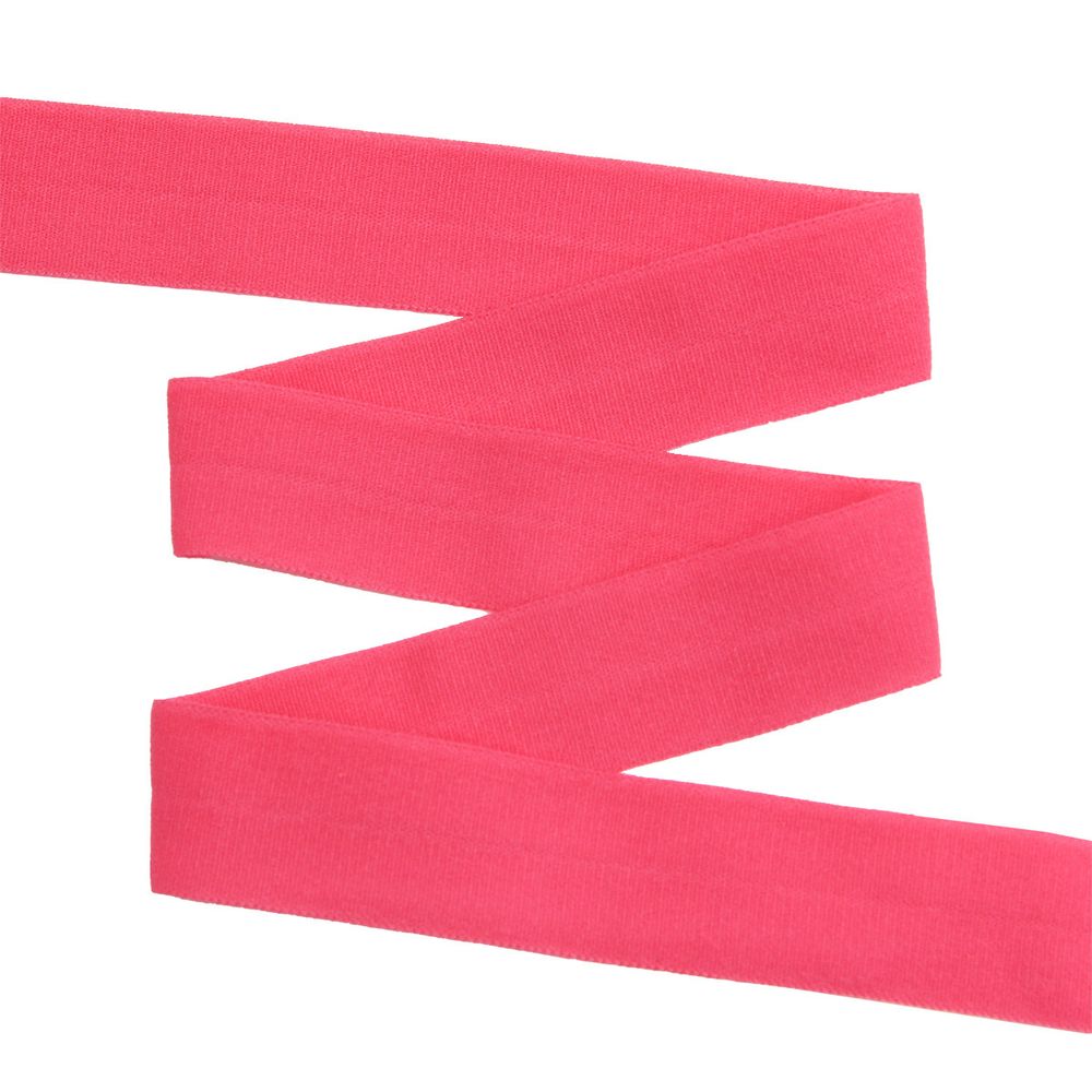 Косая бейка трикотажная 20 мм / 100 метров, т.розовый