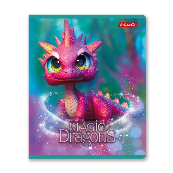 Тетрадь ученическая общая, выборочный лак, A5+ 48 л. на скобе 65 г/м², белизна 100%, 10 шт, клетка в термоусадочной пленке, 000750 Дракоша, Светоч 48ТЕТк-003