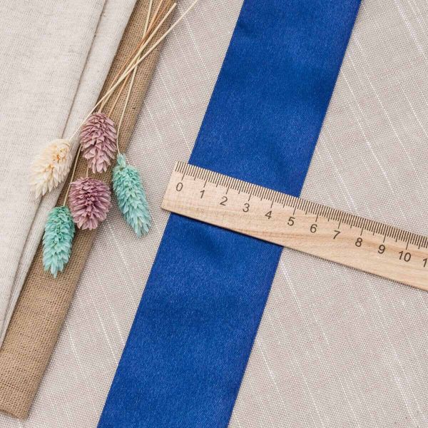 Лента атласная 1-сторонняя 50.0 мм / 22.86±1 метров, 156 т.синий, Globus