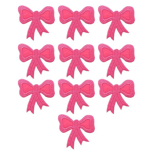 Термоаппликация Бант, 60х57мм 10 шт (ярко-розовый), 12786