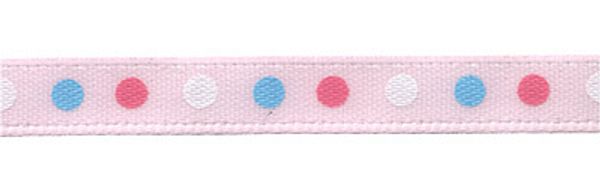 Лента атласная с рисунком 6.0 мм / 22.8±1 метра, D2/066 горох/розовый, Gamma ALP-063