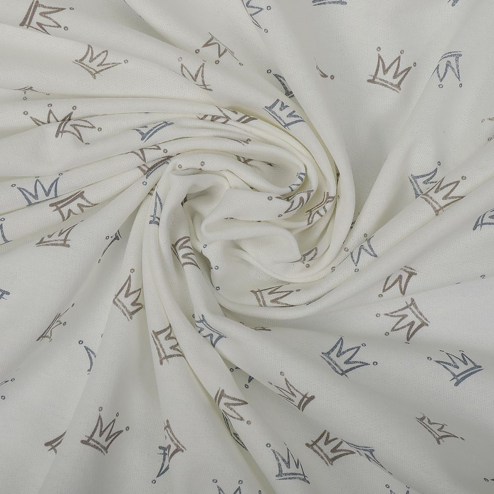 Футер 2-нитка начес 190 г/м², 100-100 см / 6 метров, N-ДЛ190-02, цв.бел/серый