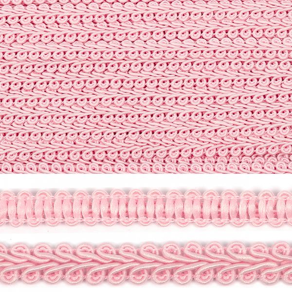 Тесьма Шанель плетеная 8 мм, 0384-0017 цв.43 розовый уп.9м