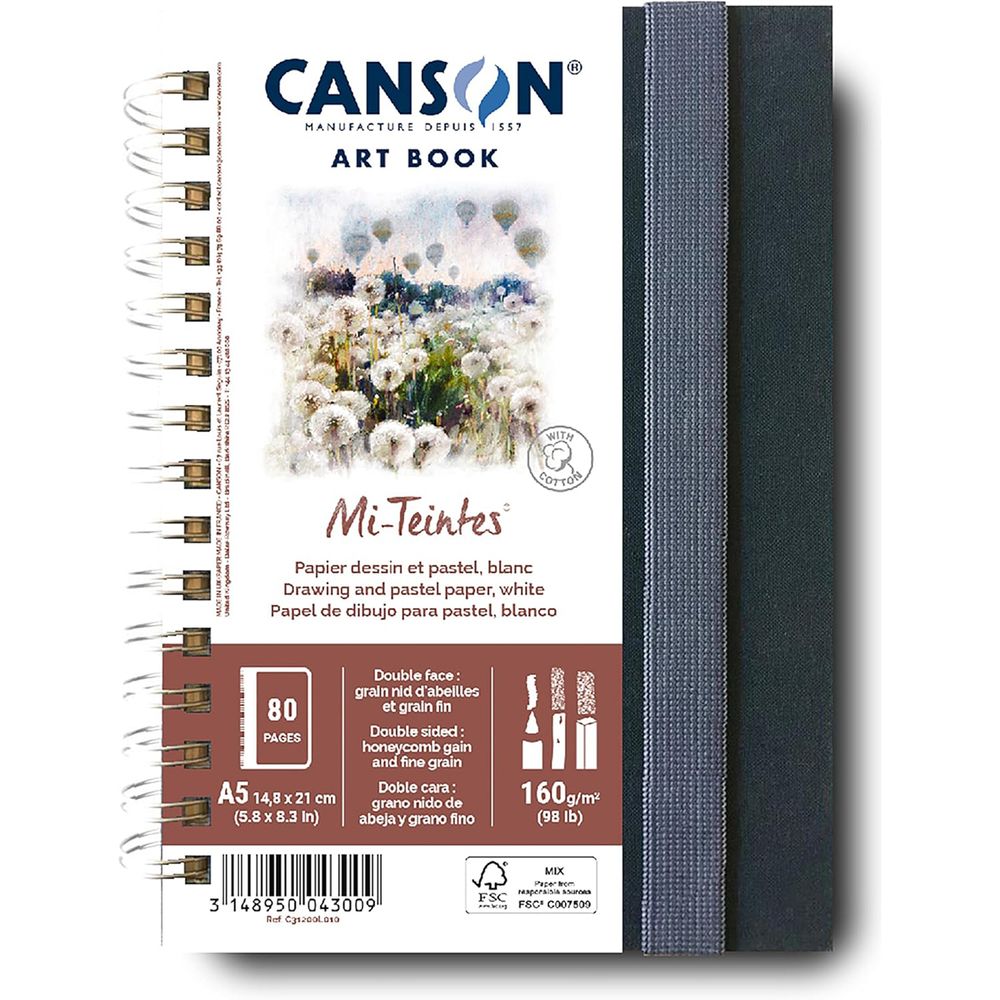 Скетчбук Mi-Teintes A5 160 г/м², на спирали 80 л, C31200L010, Canson C31200L010