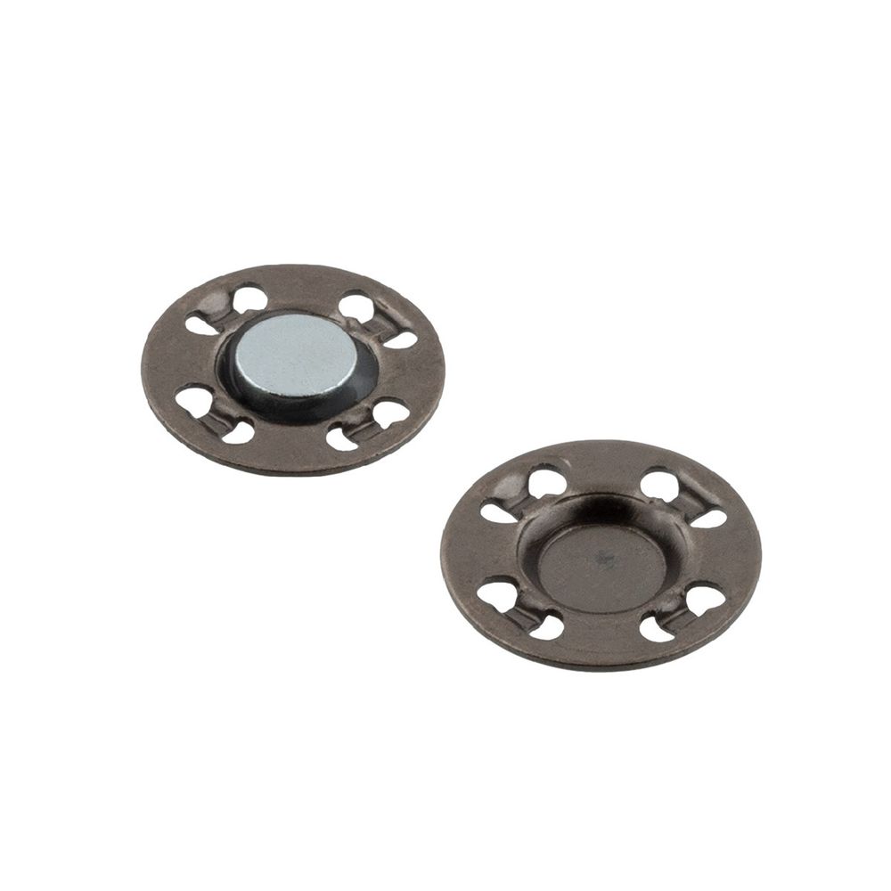 Кнопка пришивная магнитная металл ⌀10 мм, 5 шт, 02 черн.никель, Gamma KL-10G