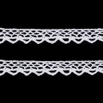 Кружево вязаное (тесьма) хлопковое 10 мм / 9.14 метров, белоснежный