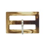 Пряжка ременная пластик 35 мм (внешн. 44х29 мм), Col.B т. коричневый, CNY155, 6 шт