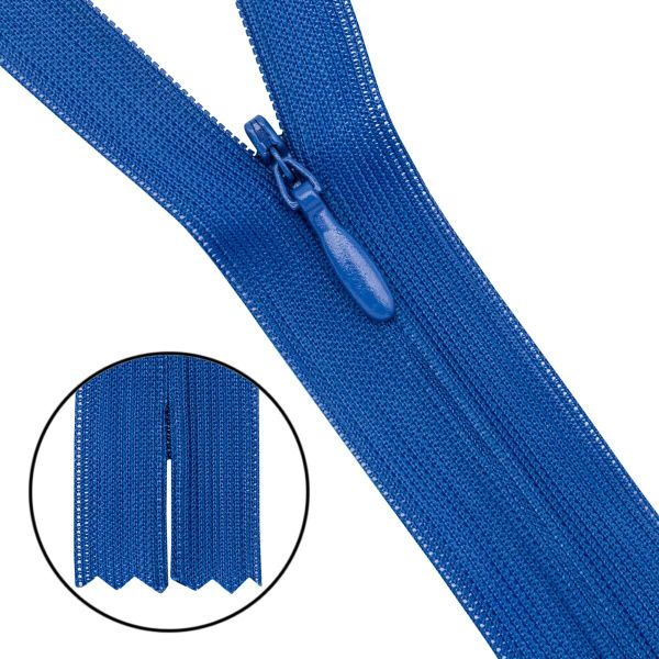 Молния потайная (скрытая) Т3 (3 мм) 1 зам., н/раз., 50 см, васил, 31320 / 50, 10 шт