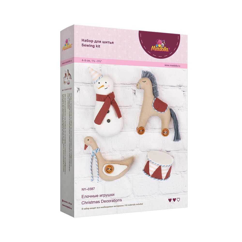 Набор для шитья игрушки Елочные игрушки 9 см, Miadolla NY-0387