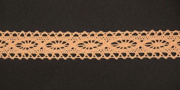 Кружево вязаное (тесьма) 21 мм, цв.персиковый, 25м, Alfa, AF-146-021