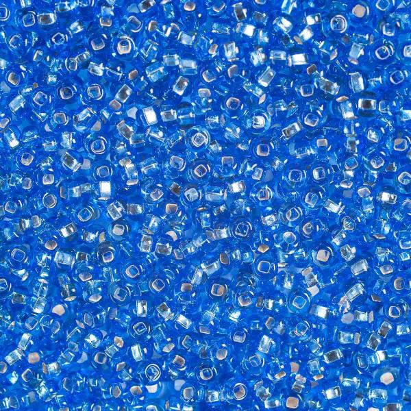 Бисер Preciosa прозрачный, серебряный центр 10/0 (2.3 мм), 100 г (5х20 г), цв. 37030