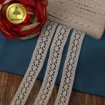 Кружево вязаное (тесьма) 15 мм / 10 метров, цв.25 св.серый, Kruzhevo