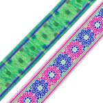 Лента (тесьма) жаккардовая 50.0 мм / 7 метров, розовый/синий, 2182