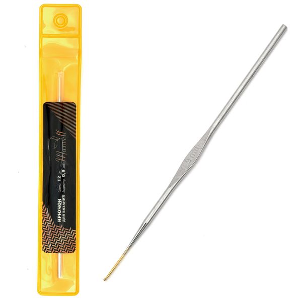 Крючки для вязания с золотой головкой 0,9 мм, 12 см, MAXW.7139, никель, 10 шт, Maxwell Gold