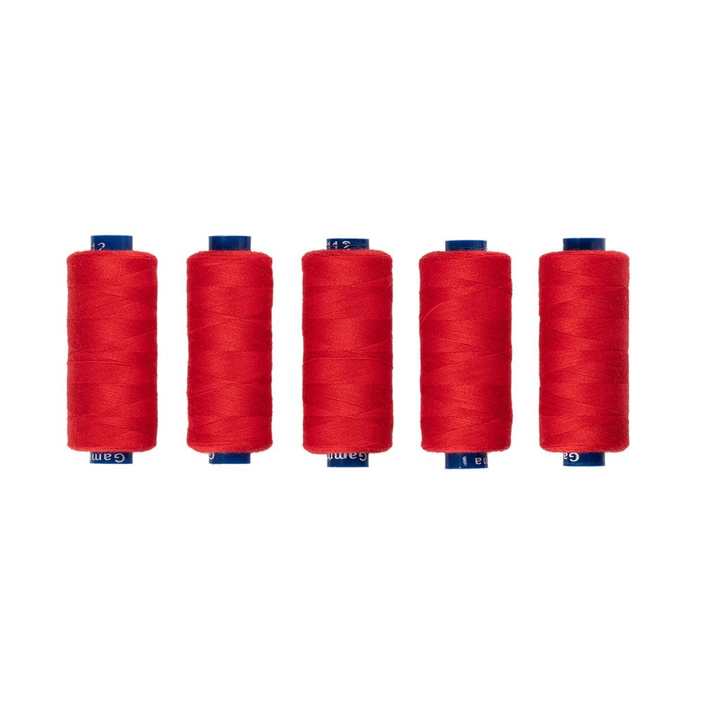 Нитки швейные бытовые Gamma 40/2, 365 м / 5 кат, №112 красный