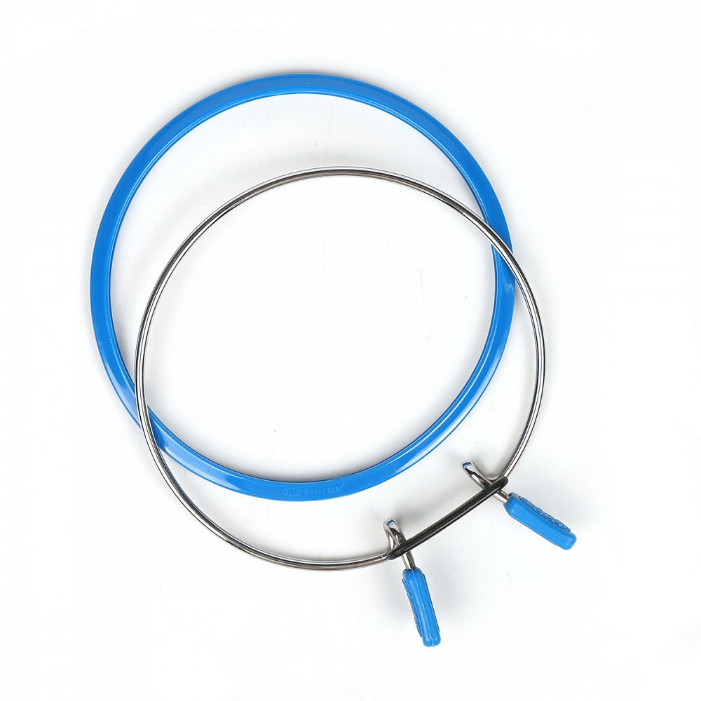 Пяльцы Nurge пружинные для вышивания и штопки, цв. синий ⌀126мм толщина 5