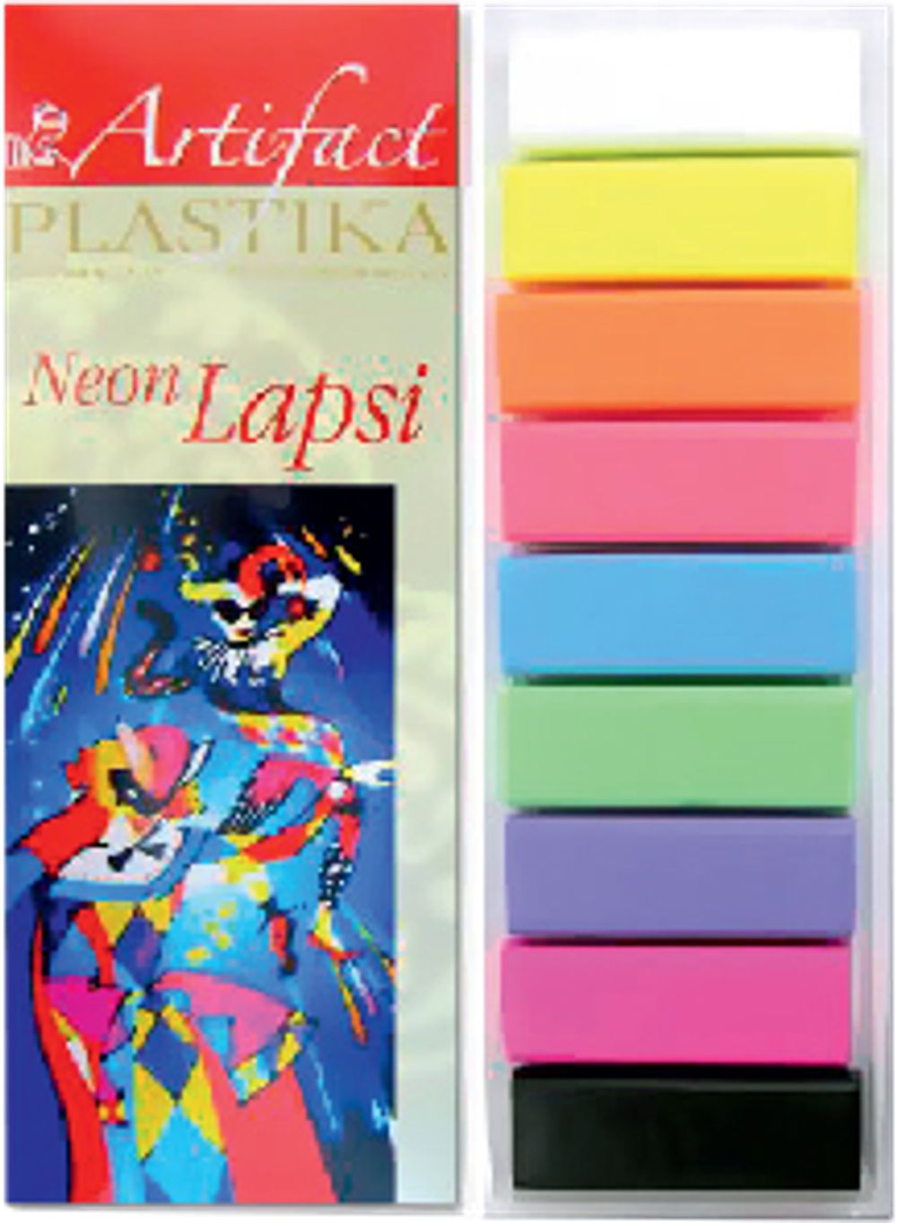 Набор полимерной глины Артефакт, Lapsi Neon ", АФ.820120/7109-58 9 флуоресцентных цветовх20 г