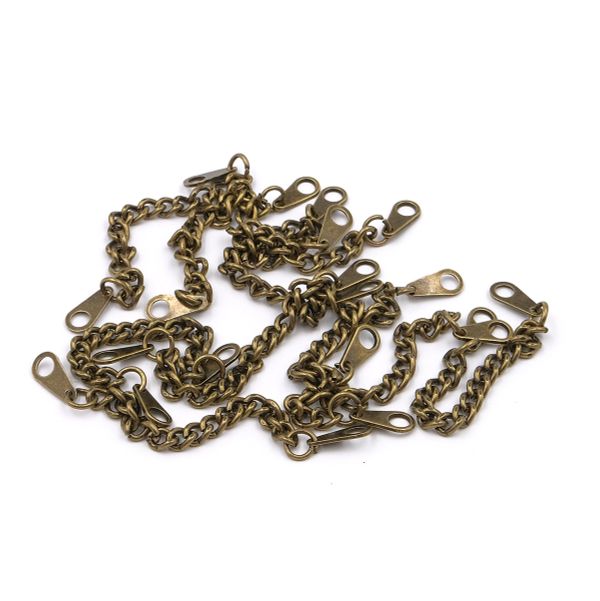 Вешалка-цепочка для одежды 100х5 мм, металл, бронза, 10 шт, ГНУ268