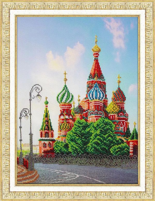 Набор для вышивания бисером Паутинка Б-1510, Храм Василия Блаженного, 30х40 см