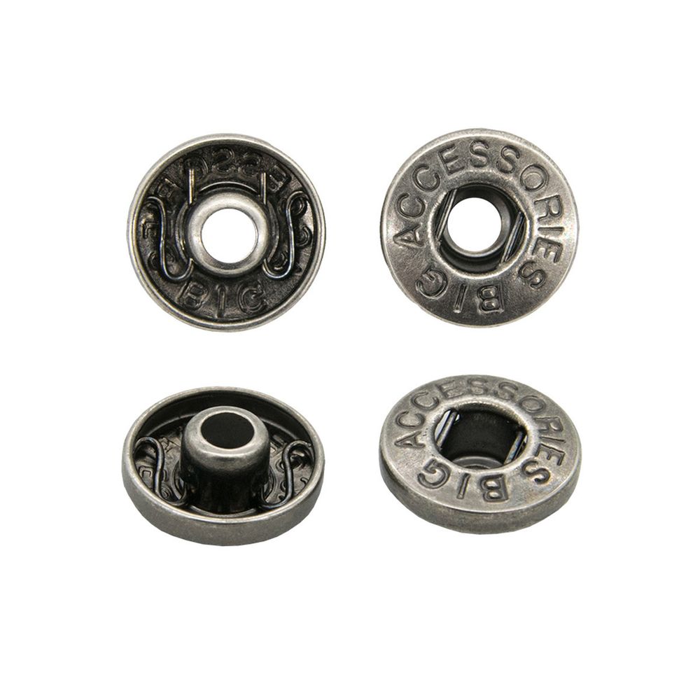 Часть кнопки Альфа (S-образная) ⌀11.5 мм (B-часть), 5 темное серебро, 100 шт, BIG
