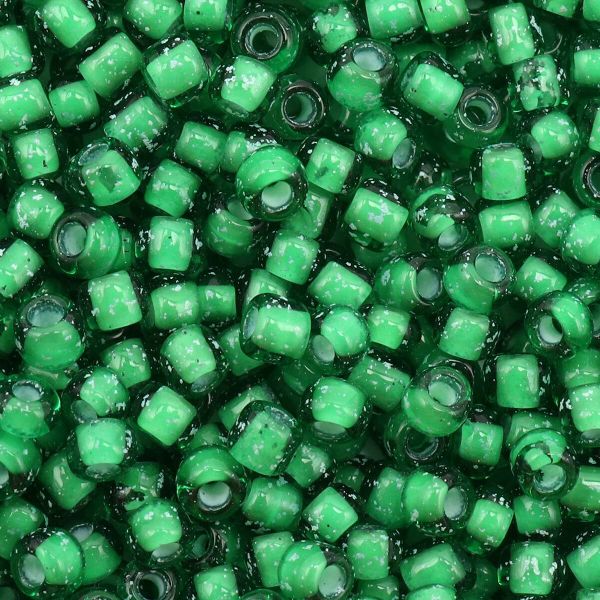 Бисер Astra&Craft 11/0 (2.1 мм), 200 г (10х20 г), цв. 23А-4 т. зеленый/прозрачный с цветным центром