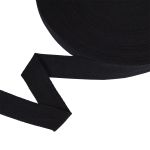 Тесьма (лента) киперная (100% х/б) 25 мм / 50 метров, черный/black, Gamma TCT-25