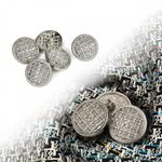 Пуговицы на ножке металлические 24L=15мм, С-MP06 цв.серебро, 5 шт