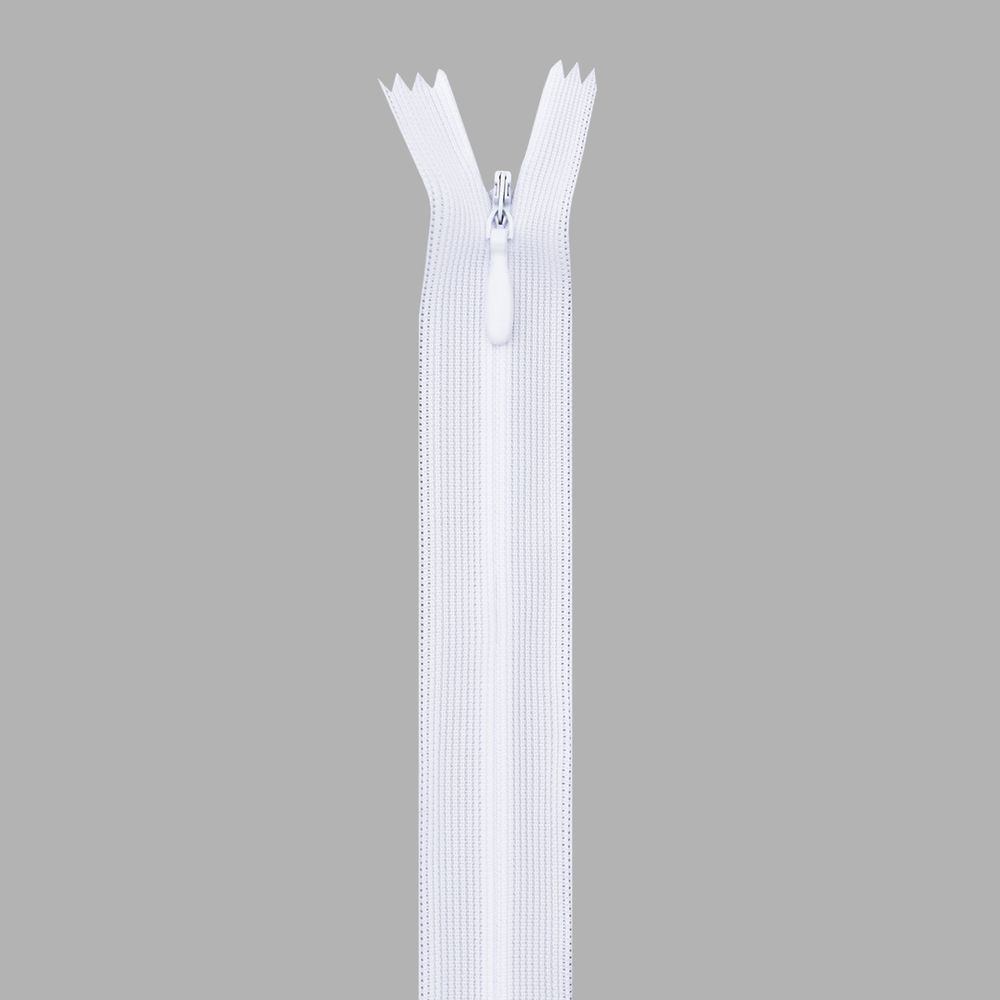 Молния потайная (скрытая) Т3 (3 мм) 1 зам., н/раз., 30 см, бел, 31251 / 30, 10 шт