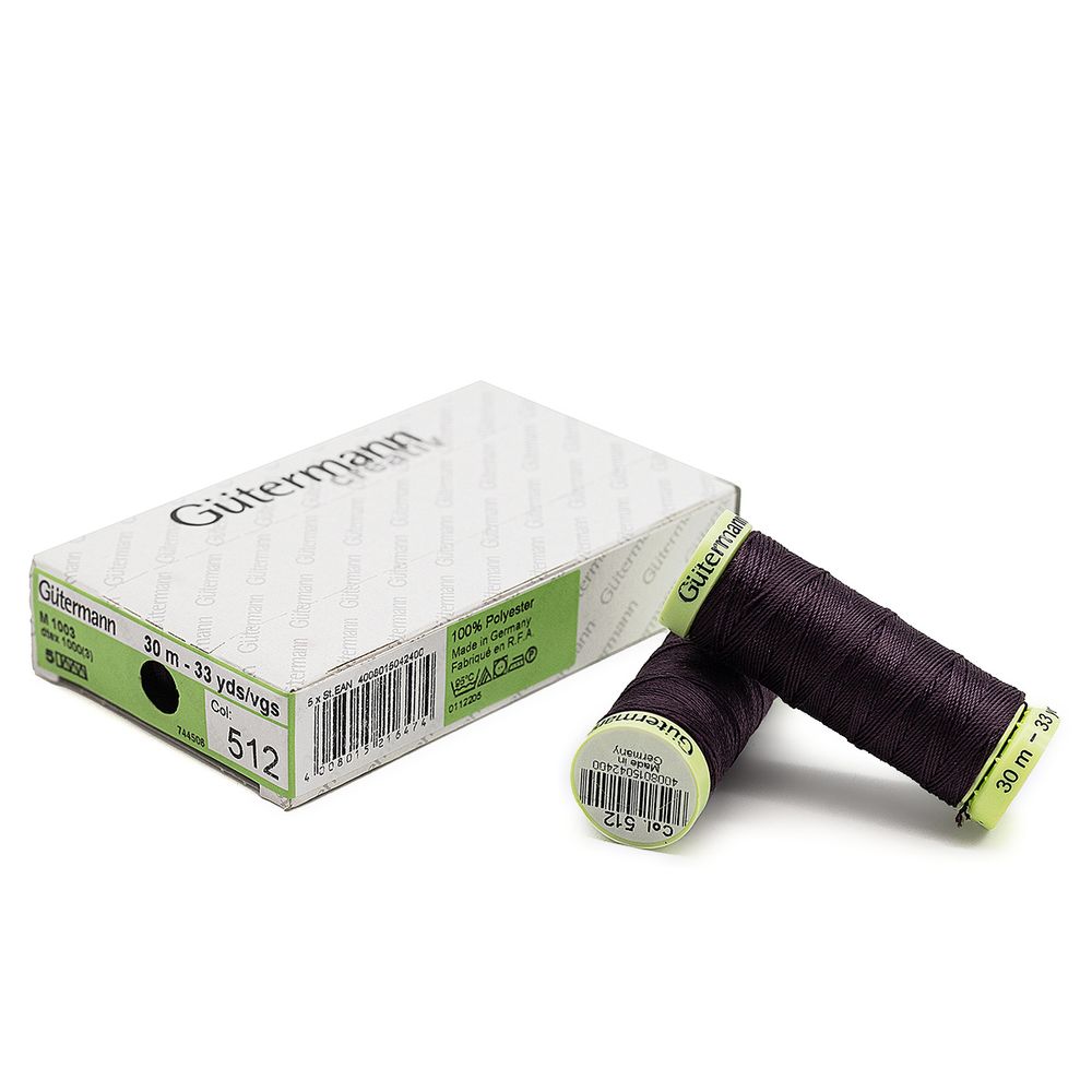 Нитки отделочные Gutermann Top Stitch, 30м, 512 баклажан, 5 катушек