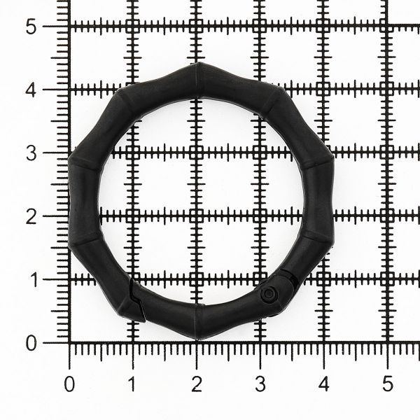 Карабин металл кольцо ⌀32 мм, декоративный, черный матовый, MB_2231, 6 шт
