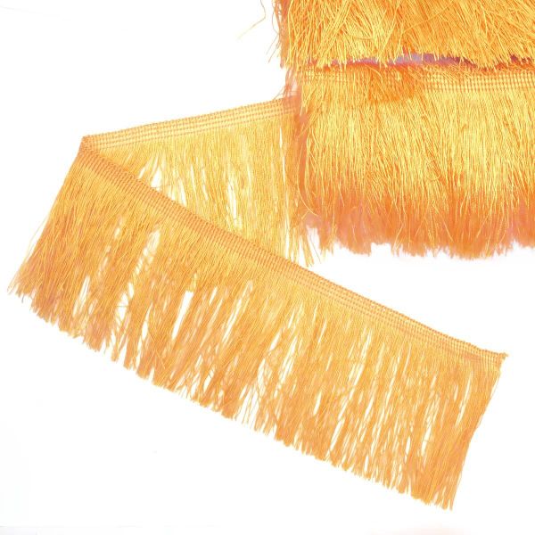 Бахрома отделочная широкая 120.0 мм / 25 метров, нитяная, 001 золотистый, 0390-0310