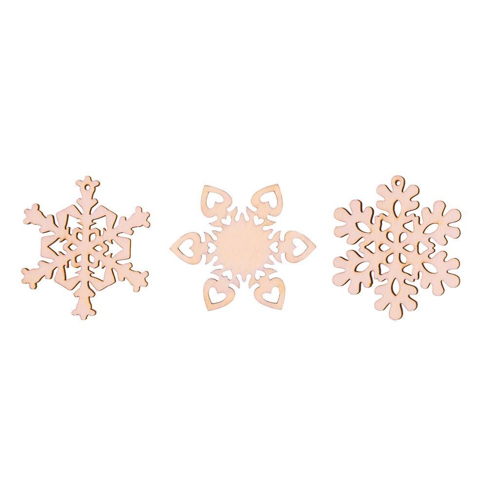 Заготовка из фанеры Мини набор Снежинки ⌀5 смх0.3 см, 3 шт, Mr.Carving, ВД-1278
