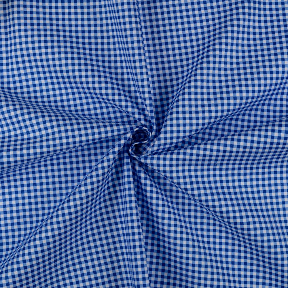 Ткань для пэчворка Peppy Бабушкин сундучок, отрез 50х55 см, 140 г/м², БС-50 клетка синий, Peppy