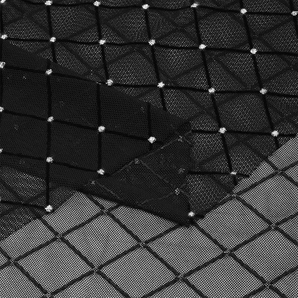 Сетка бельевая эластичная 85 г/м², шир.150 см / 1 метр, с флоком TBY.SZ030218, цв.черный /SZ030218.01/1/