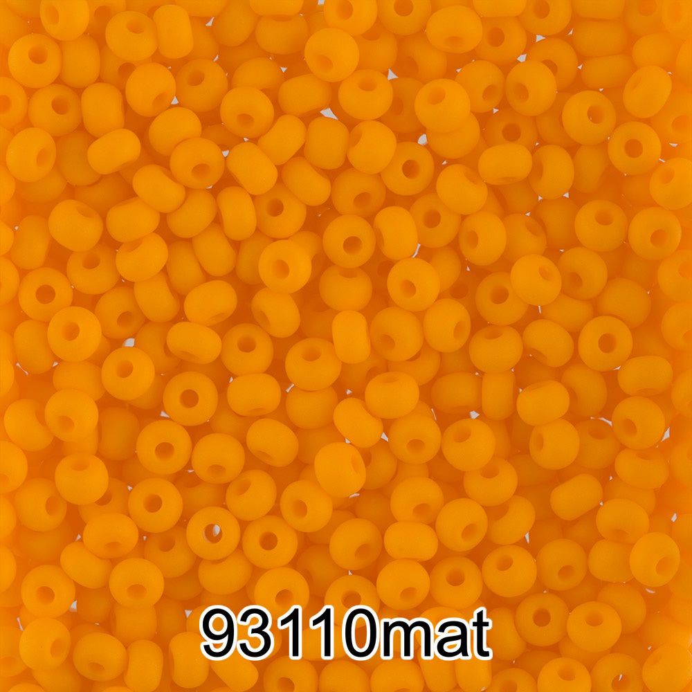 Бисер Preciosa 10/0 (2.3 мм), 500 г, 93110 mat (Ф644) оранжевый мат.