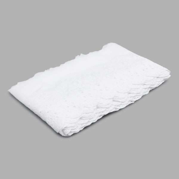 Кружево шитьё х/б 117 мм / 3.4 метра, цвет белоснежный