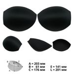 Бельевые чашечки для бюстгальтера Antynea с остр. уст., и равном. наполн., (CN-51), разм.75, 04-черный, 1 пара