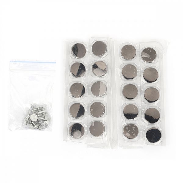 Пуговицы джинсовые ⌀15 мм, фиксированная ножка, металл, TBY-1356 черный никель уп.20 шт