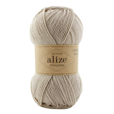 Пряжа Alize (Ализе) Wooltime / уп.5 мот. по 100 г, 200 м, 152 бежевый меланж