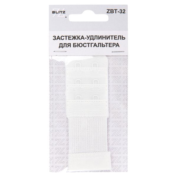 Удлинитель застежки для бюстгальтера 32.0 мм, 5 шт, полиэстер, 01 белый, Blitz ZBT-32