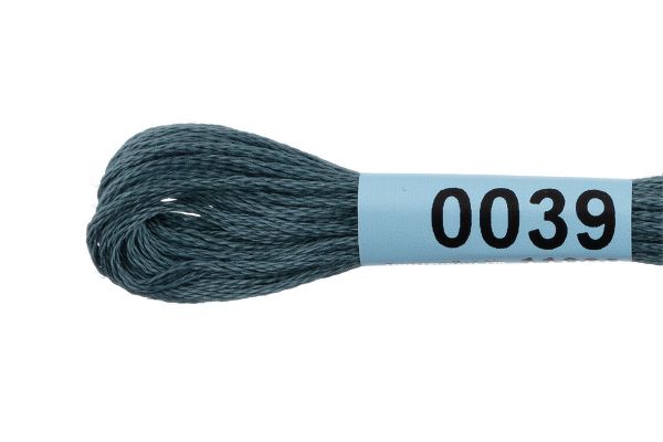 Мулине Gamma 100% хлопок, цв.0039 серо-голубой, 24 мотка по 8 метров