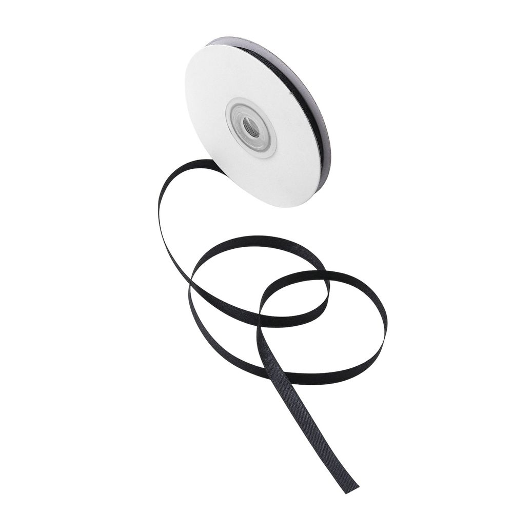 Лента атласная 2-сторонняя 6.0 мм / 22.86±1 метров, C1112 черный, 6102-0008, Globus