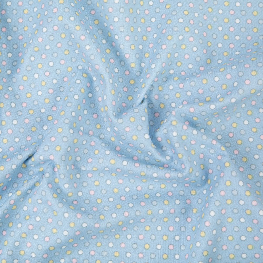 Ткань для пэчворка Peppy Молочные сны фланель, рулон 112 см / 5 метров, МС-07 голубой, Peppy