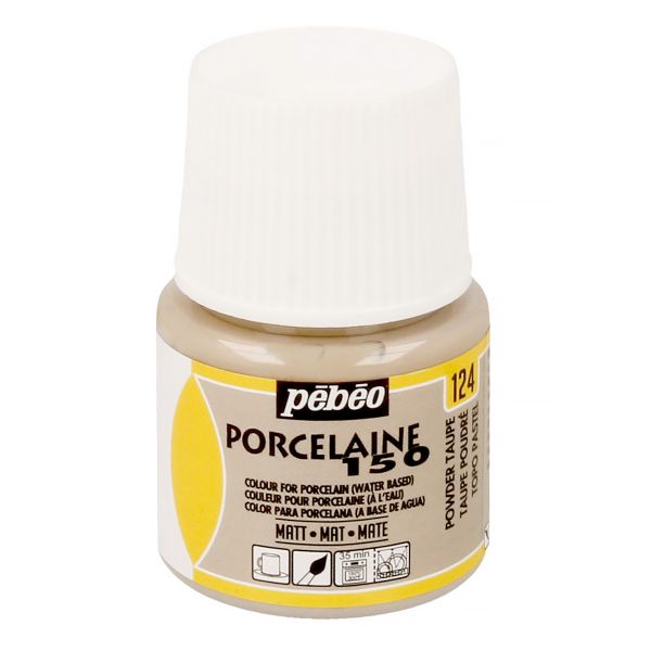 Краска по фарфору и керамике (под обжиг) меловая матовая Porcelaine 150 45 мл, 024124 бежевая пудра, Pebeo