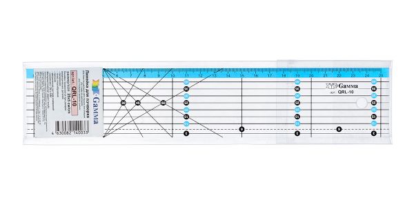 Линейка для пэчворка пластик, Gamma QRL-10